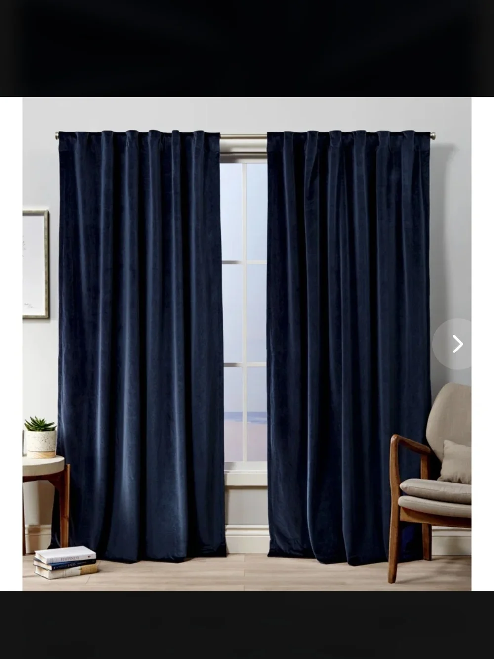 Velvet Room Dark Blue Blackout Curtains